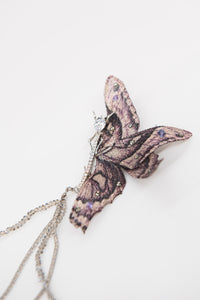 Purple Butterfly Brooch with Tassel