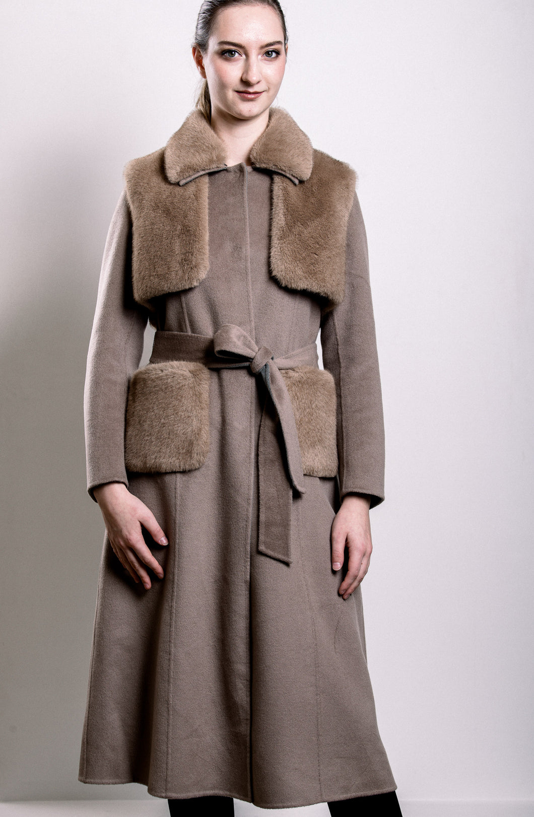 Demi-Couture Fur Trim Overcoat