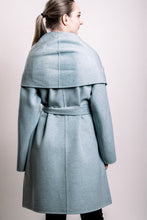 Load image into Gallery viewer, Demi-Couture Cashmere Shawl Collar Overcoat - Sky Blue