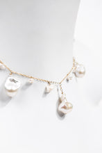 Load image into Gallery viewer, Graduated drop baroque pearl necklace with 14K gold filled chain