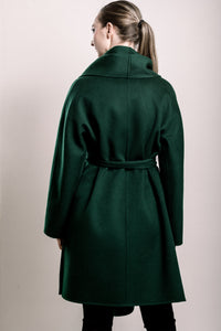 Demi-Couture Cashmere Shawl Collar Overcoat - Emerald