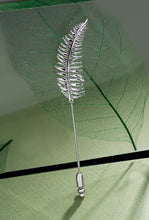 Load image into Gallery viewer, Rhodium Fern Lapel Pin