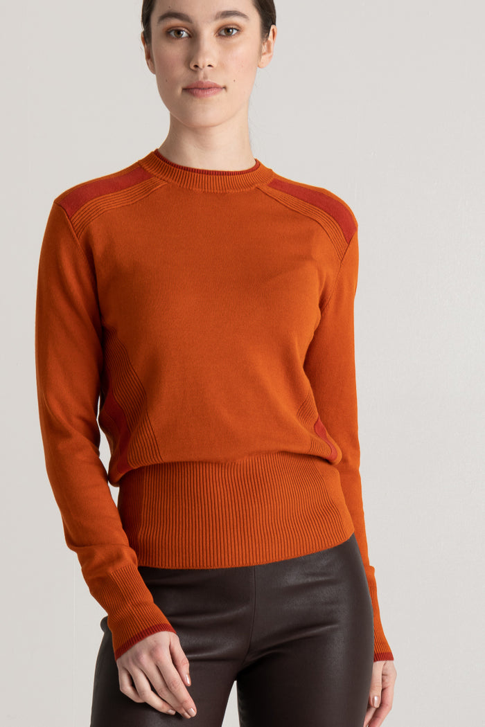Levity Rib Long Sleeve Sweater - Spice