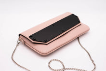 Load image into Gallery viewer, Pink and Black Colorblock Clutch